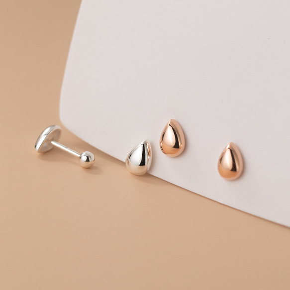 シルバー925 小ぶり ネジ式キャッチ ドロップ 雫 ピアス つけっ