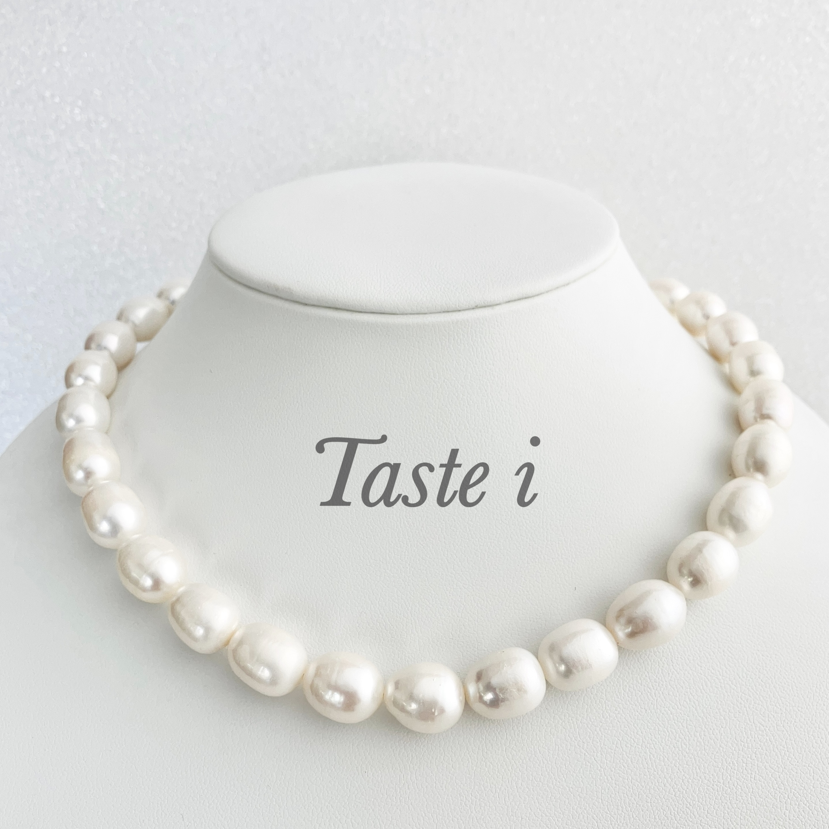 ♪再入荷♪【大人テイスト】淡水大粒のバロック気味のライスパールのネックレス〔20186〕