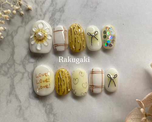 サイズオーダー品】No.115 ネイルチップ（つけ爪） Hazuki 通販