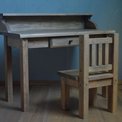 ワークデスク 作業台 引出し2杯 アンティーク テーブル90㎝ 机・デスク