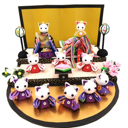 猫のお雛様 5人囃子 つまみ細工 ひな人形・雛飾り himadare 通販