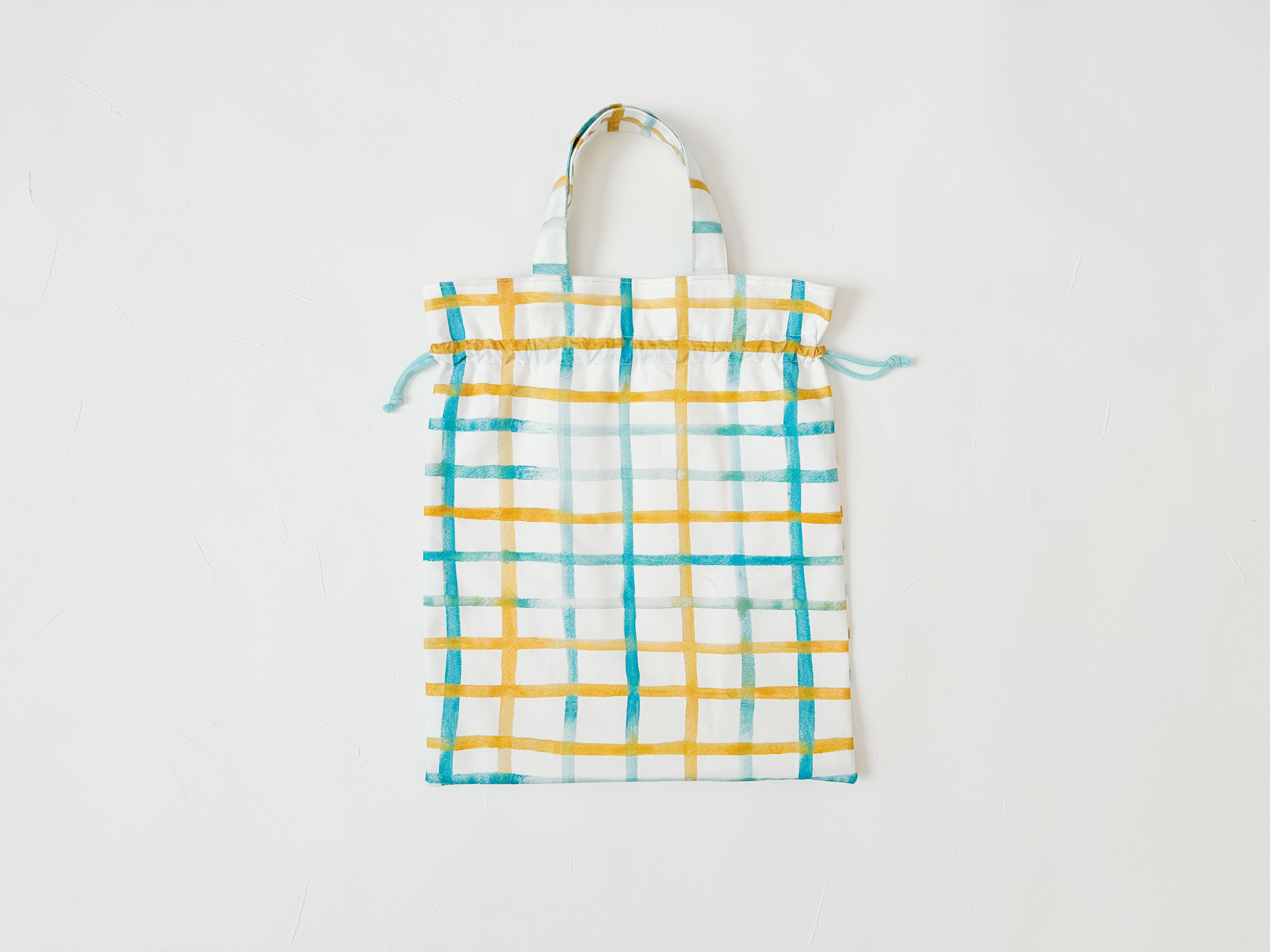 やさしい色の入園入学セット　春色チェック　こんぺいとうの森からの贈りもの　レッスンバッグ　体操着袋　上履き入れ