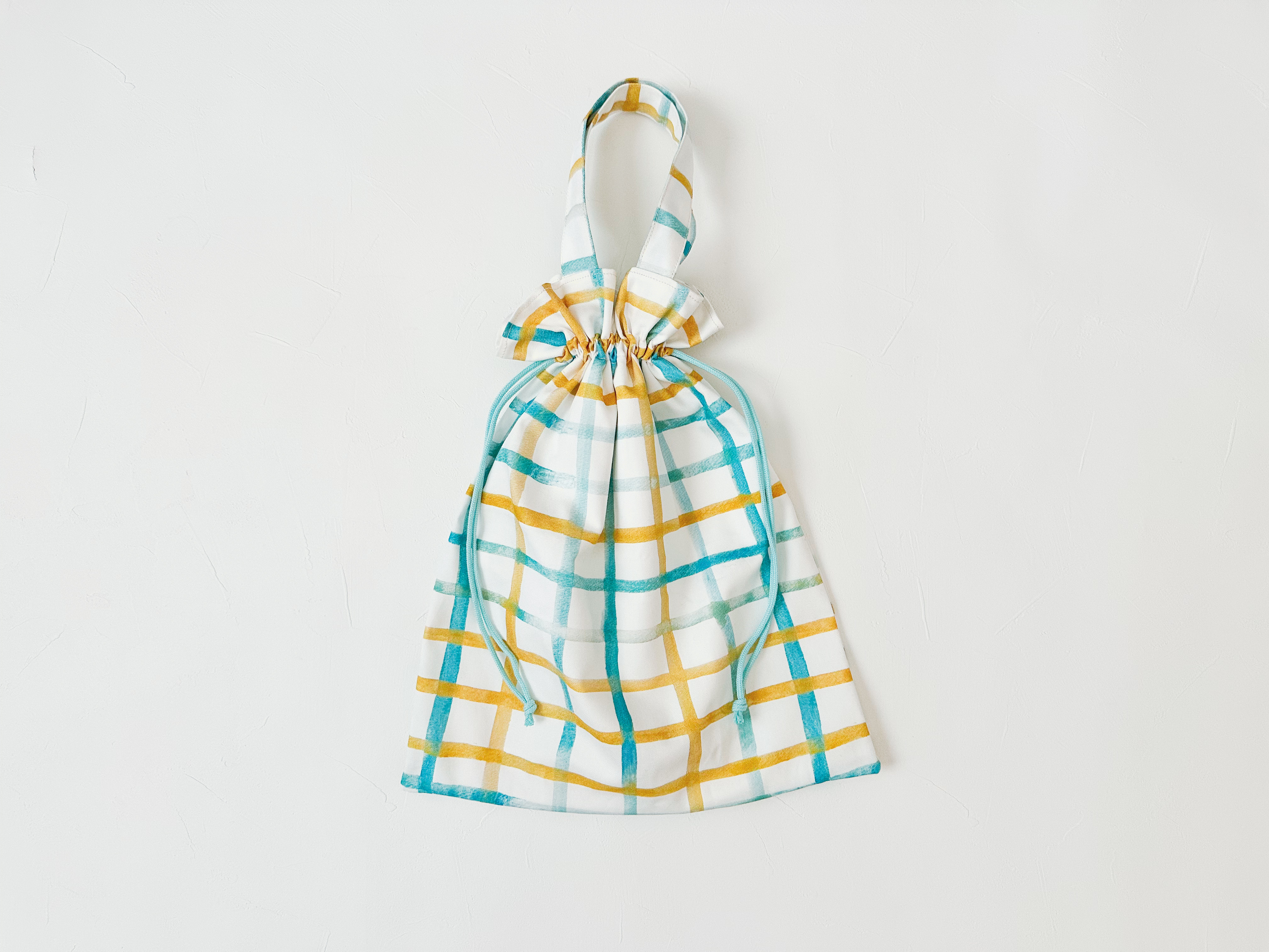 やさしい色の入園入学セット　春色チェック　こんぺいとうの森からの贈りもの　レッスンバッグ　体操着袋　上履き入れ