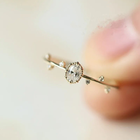 (受注製作) crystal Jewelry ring 金属アレルギー対応 指輪 リング シルバー925 sv925 1枚目の画像