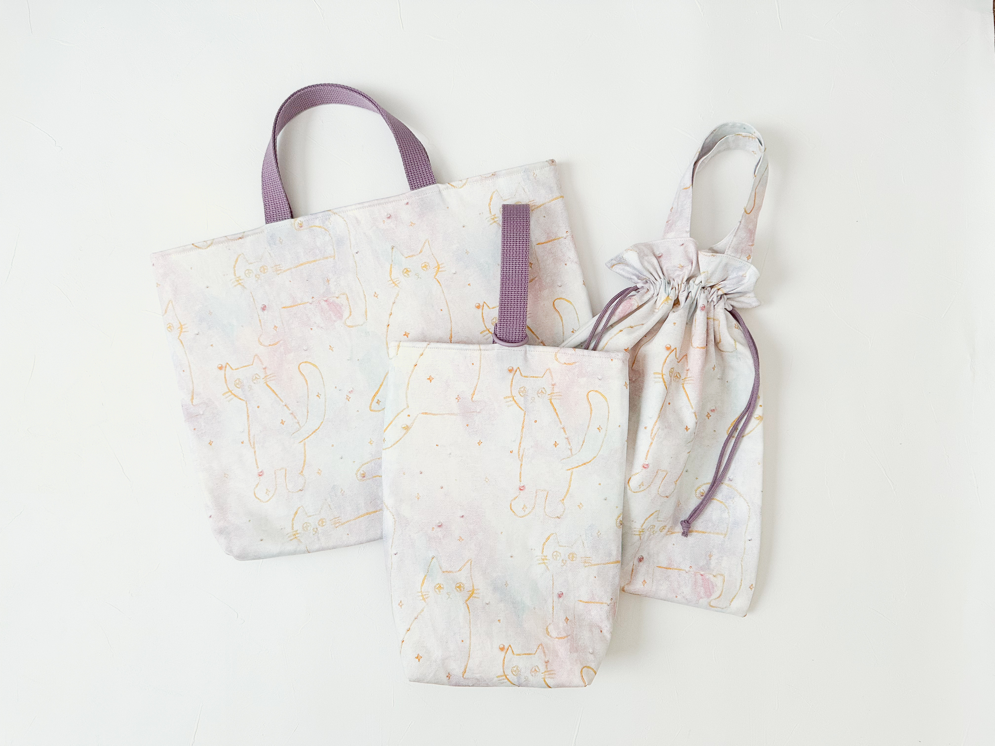 やさしい色の入園入学セット　小春日和　クマモリオリジナル生地