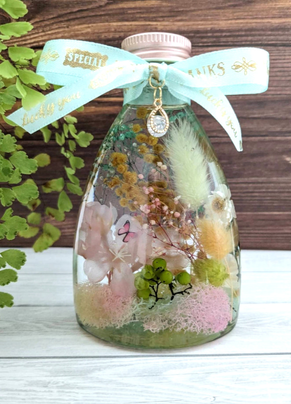 桜とミモザのハーバリウム 入学祝い、卒業祝い、お祝い、プレゼントにも 2枚目の画像