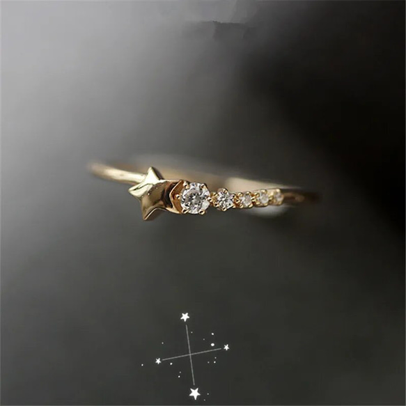 (受注製作) star ring 金属アレルギー対応 指輪 リング シルバー925 silver925 夜空 星 3枚目の画像
