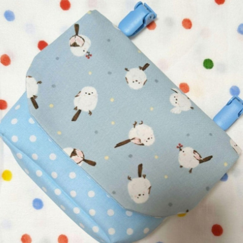 ⭐オーダー受付中⭐ 移動ポケット クリップ別 ハンドメイド シマエナガ 