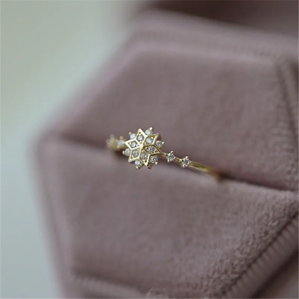 (受注製作) snowflake ring 金属アレルギー対応 指輪 リング シルバー925 silver925 2枚目の画像