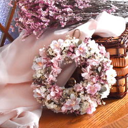 【7日以内発送】桜を贈る母の日フラワーギフト　春満開！　ピンクのリース　　 1枚目の画像