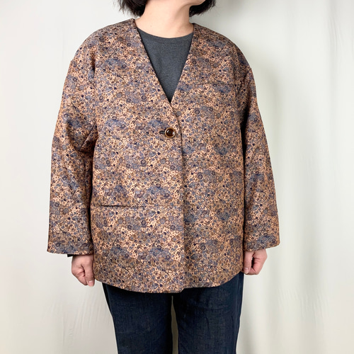 ◾︎SALE◾︎︎キモノジャケット◾︎︎ノーカラー◾︎︎Vネック 