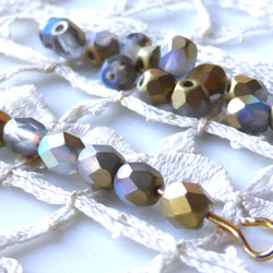 FP すりガラス　メタル色ブルー　チェコビーズCzech Glass Beads20個 2枚目の画像