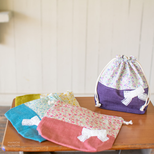 aya様オーダー品：花柄＆リボンの入園入学4点セット レッスン