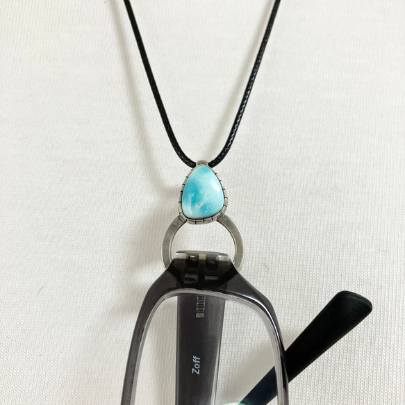 スカイライン　ターコイズ　眼鏡　サングラス　グラスホルダー　シルバー　ネックレス　ペンダント　#インディアンジュエリー 9枚目の画像