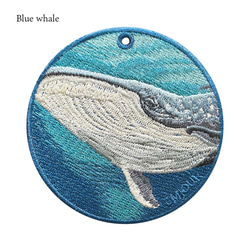 シロナガスクジラ 鯨 クジラ 刺繍キーホルダー 両面刺繍 キーチェーン 入学祝い プレゼント ギフト or-206 8枚目の画像