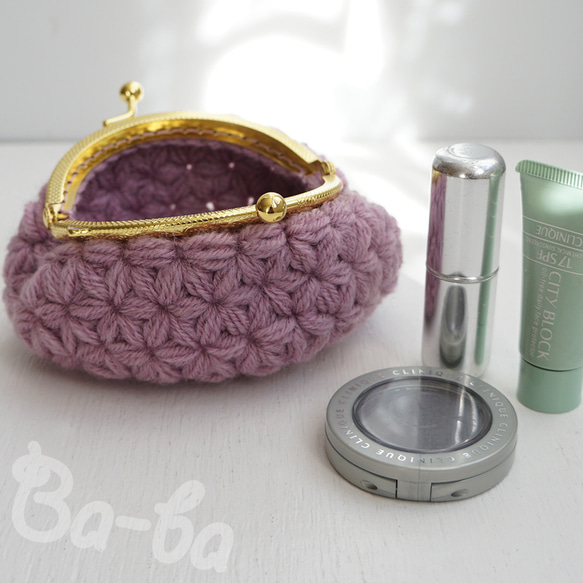 Ba-ba ♡ Jasmine Stitch crochet coinpurse No.C1729 第6張的照片