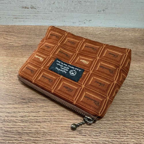 12cm（大きめ）ファスナーポーチ｜ふんわりポーチ 板チョコ柄 ポーチ