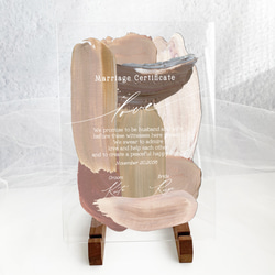 最短3日以内発送！　結婚証明書　人前式　教会式　アクリル　ペイント風デザイン　certificate 058 3枚目の画像