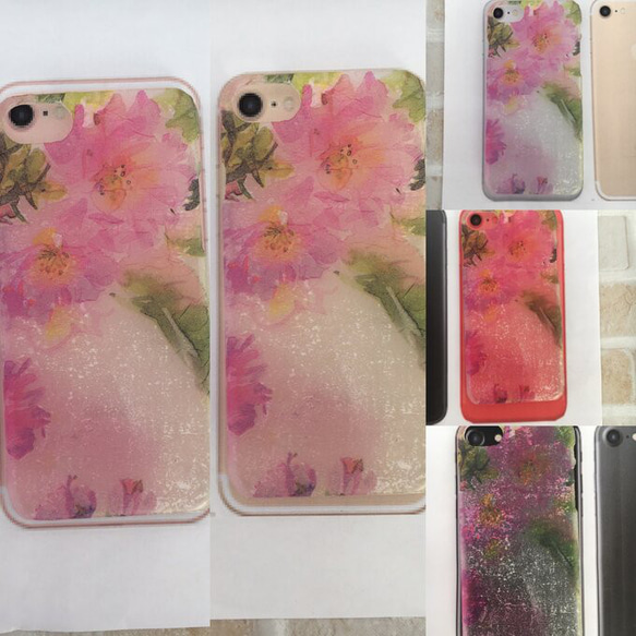 水彩 桜 柄スマホケースiPhone15/iPhone15Pro/iPhone12/iPhone14/iPhone11 3枚目の画像