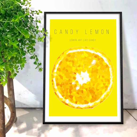 Candy Lemon フルーツ　イラスト　ポスター　A4 A3 A2 A1　アート  　アートポスター　1075　 2枚目の画像