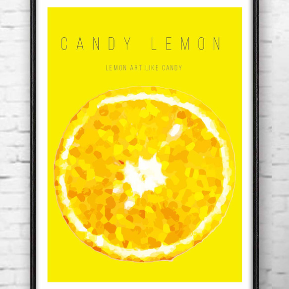 Candy Lemon フルーツ　イラスト　ポスター　A4 A3 A2 A1　アート  　アートポスター　1075　 1枚目の画像