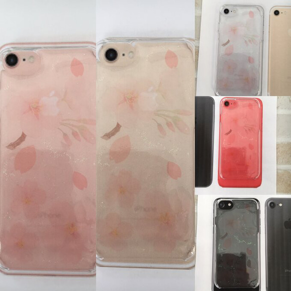 桜 レジン柄スマホケースiPhone15/15Pro/iPhone14/iPhone12/iPhone11 4枚目の画像