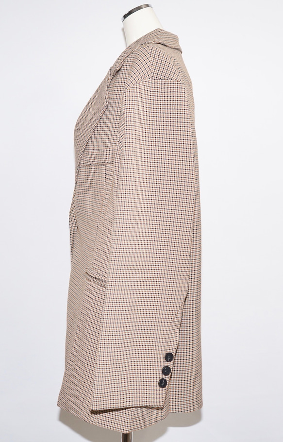 Gun Club Check Oversized Tailored Jacket (beige) ジャケット ベージュ ジャケット A.D.G ...