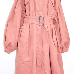 Balloon Sleeve Military Long Jacket Coat (pink)*with Belt 9枚目の画像