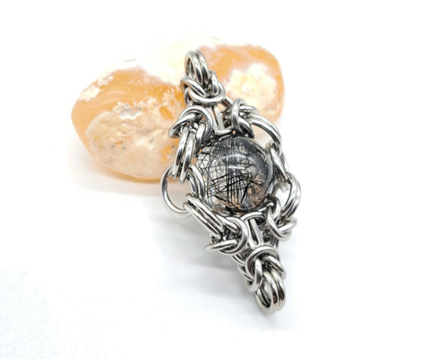 ブラックトルマリン　イン　クォーツのペンダント 漆黒針! ブラックトルマリン イン クォーツ ペンダントトップ