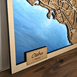 オアフ島の木製地図 4枚目の画像