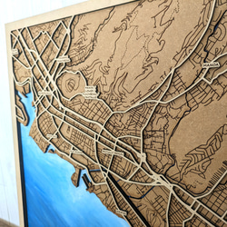 オアフ島の木製地図 2枚目の画像