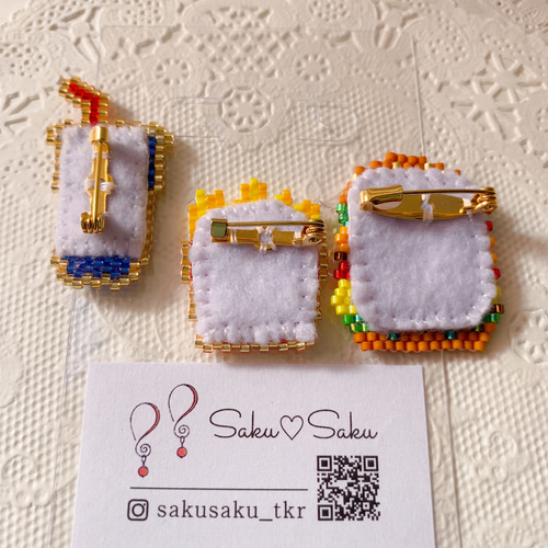 ma.macaron 刺繍バッジ ブローチvintage 3点セット select 】vintage