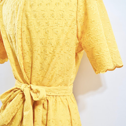 Flower Cutwork Flare Onepiece (yellow) ロング丈ワンピース イエロー 黄色 ガーリ 8枚目の画像