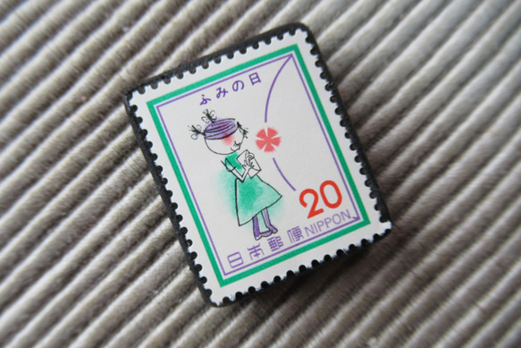 日本　　切手ブローチ9292 2枚目の画像