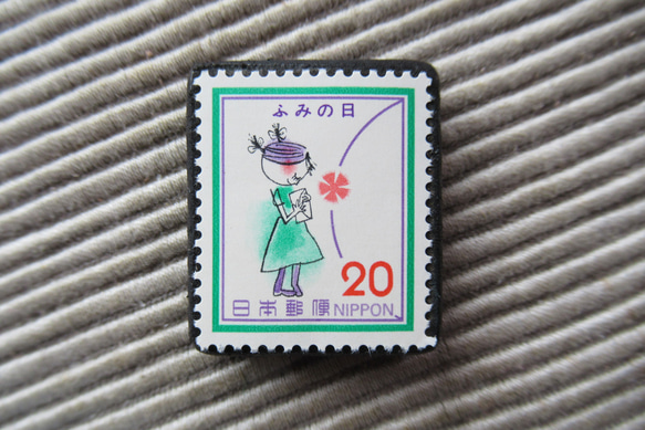 日本　　切手ブローチ9292 1枚目の画像
