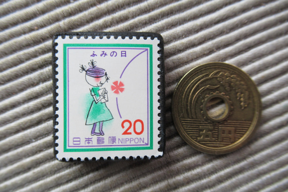 日本　　切手ブローチ9292 3枚目の画像