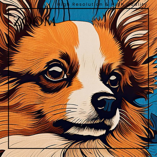 ワンダフルライフ - パピヨン犬 No.3】ジークレー版画＊名入れOK