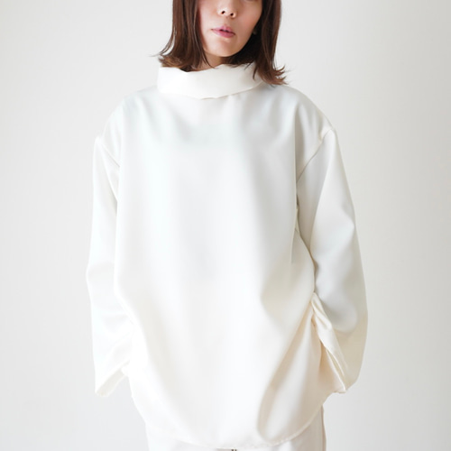 大特価!! マルチカラーブラウス polyester100% オフホワイト/アイボリー トップス