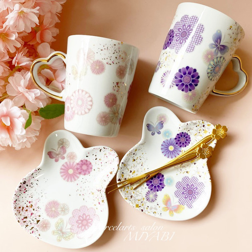 和柄蝶々の散らし金ペアセット 小皿 MIYABI 通販 17159796｜Creema