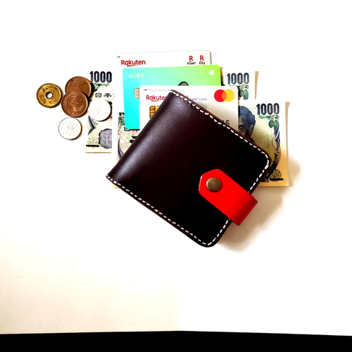 手縫い仕上げの二つ折り本革財布 ～シンプル軽量 普段使い ギフト