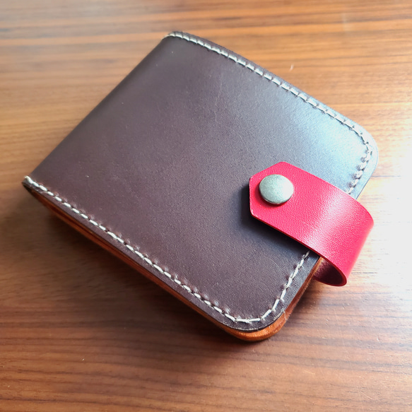 手縫い仕上げの二つ折り本革財布 ～シンプル軽量 普段使い ギフト