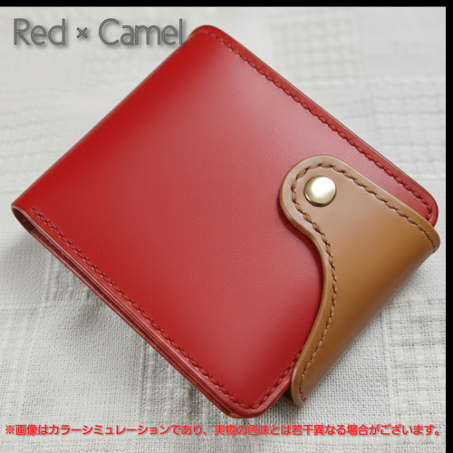 カラーオーダー可】本革/総手縫い 二つ折り財布 ベルトホック / ヌメ革