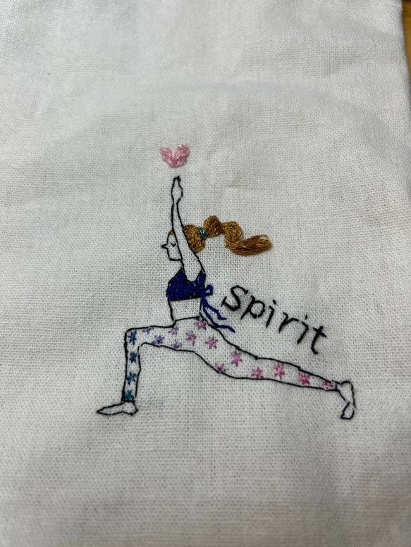 embroidery yoga pose pouch3 3枚目の画像