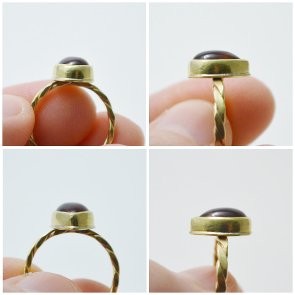 簡單系列-鈣鋁榴石‧黃銅開放戒圍戒指‧Type1 第6張的照片