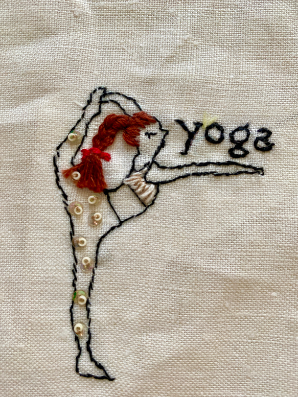 embroidery yoga pose pouch7 2枚目の画像