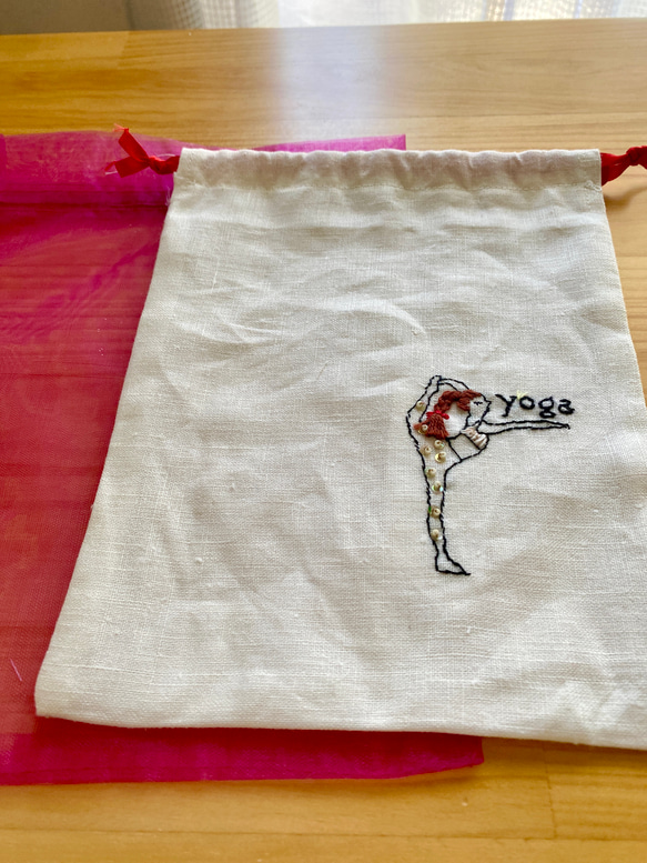 embroidery yoga pose pouch7 5枚目の画像