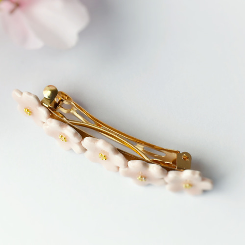 シー陶器のバレッタ和風桜