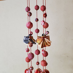 小さなお雛さま5本吊るし飾り、桃の節句、ひな祭り、吊るし飾り(Creem限定）1点限定 5枚目の画像