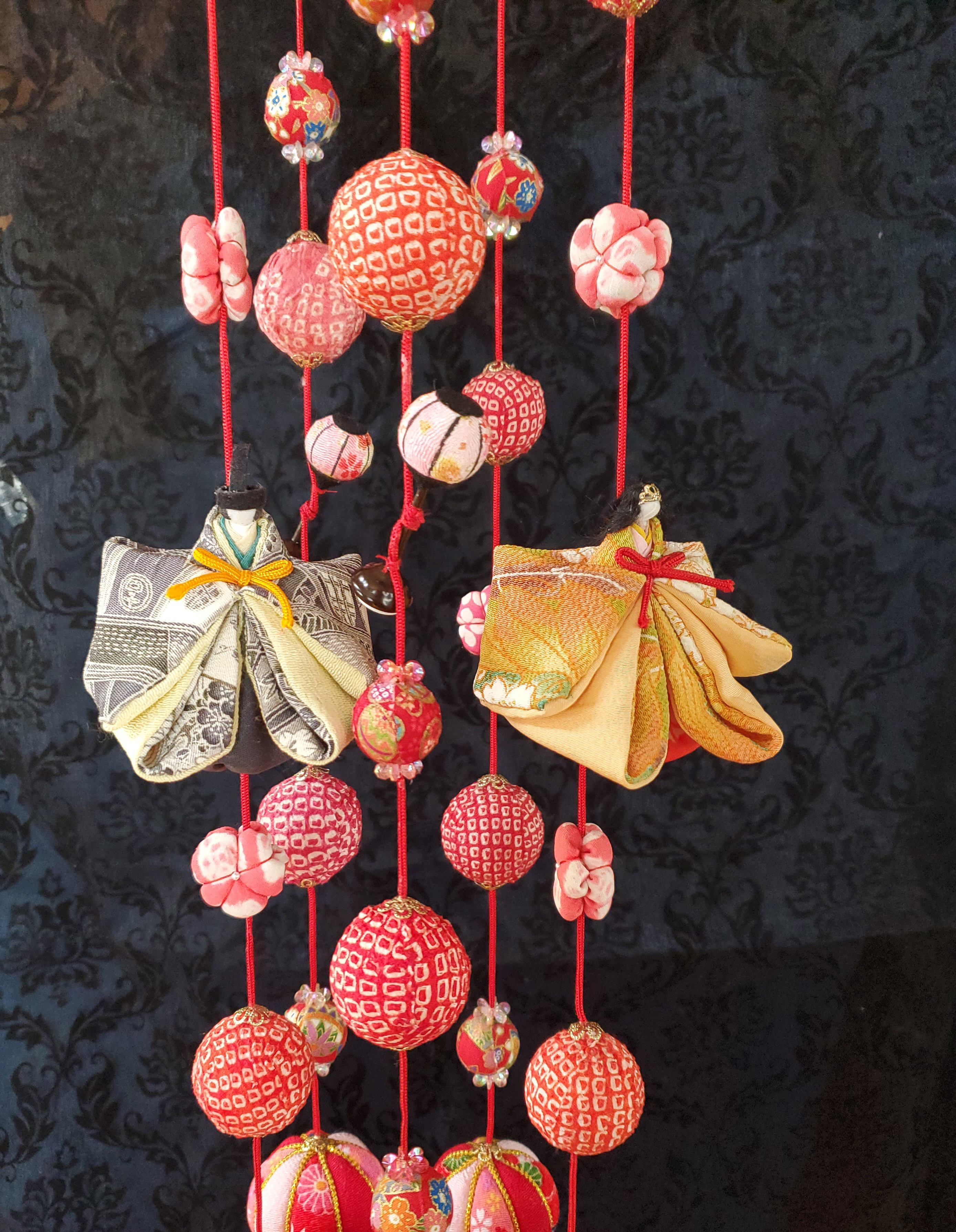 ひな祭りつるし飾り　5本吊るし飾り、桃の節句、ひな祭り、雛人形　(Creem限定）受注制作