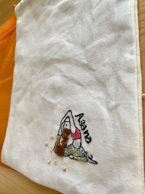 embroidery yoga pose pouch8 4枚目の画像